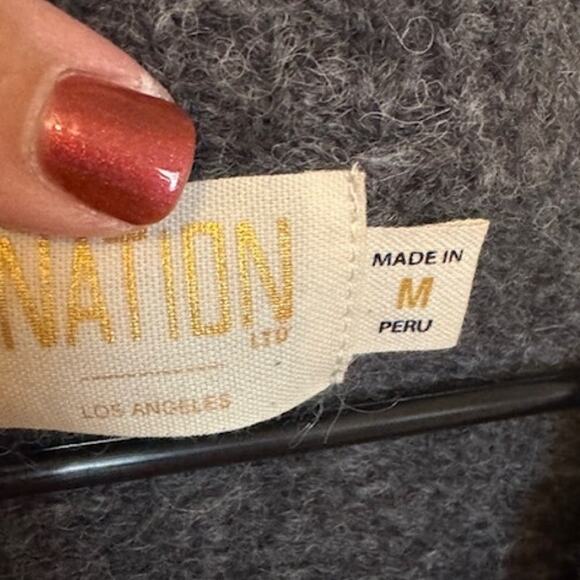 National Ltd. Lara Puff Shoulder V Neck Alpaca Sweater M - Picture 5 of 5